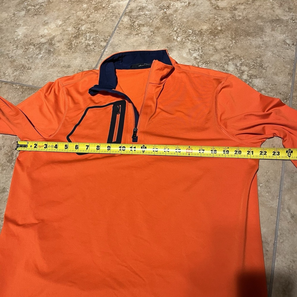 RLX Ralph Lauren Quarter Zip Pullover Mens Medium Orange  Long Sleeve Golf - Picture 8 of 9
